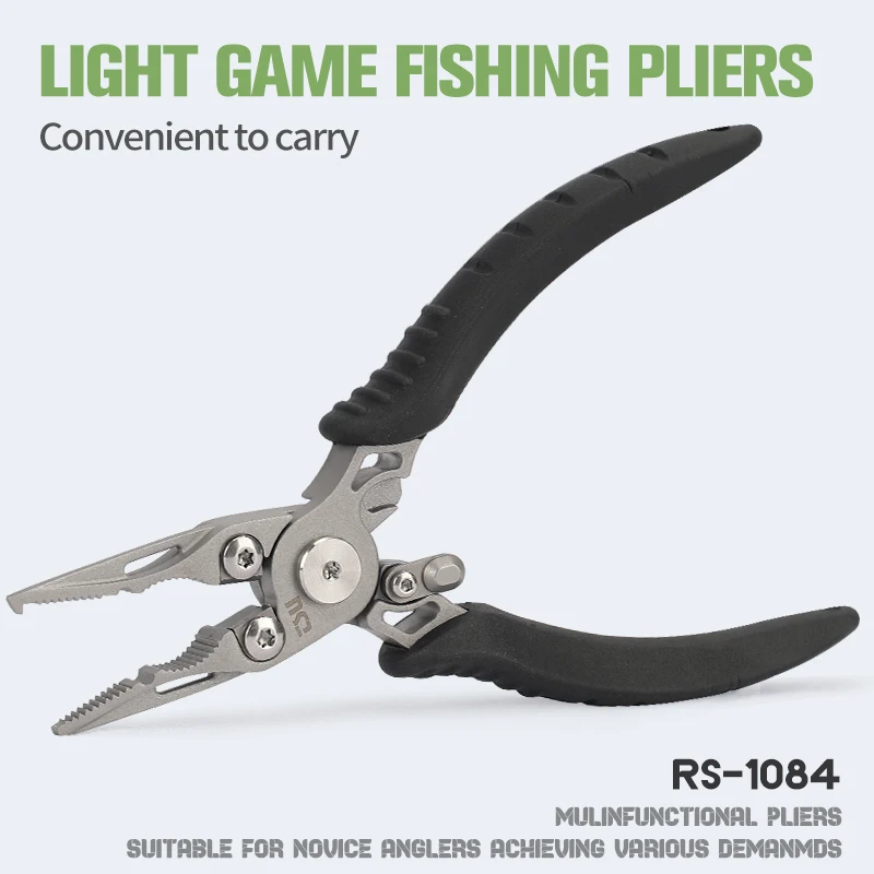 TSURINOYA-Alicates de pesca RS-1084, 13cm, 50g, tijeras de pesca multifuncionales de acero inoxidable, juego ligero, aparejos de Cortador de línea de pesca