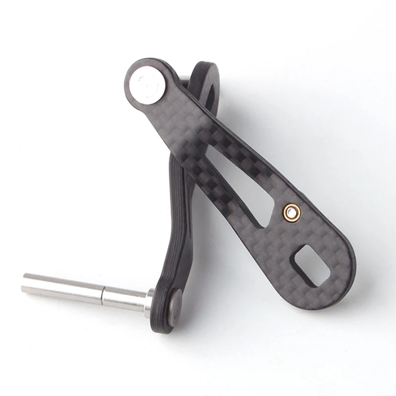 Kawa-mango de carrete de pesca con mango de fibra de carbono, longitud de balancín de pesca en hielo, tamaño del agujero de 62mm, 8x5 y 7x4mm, traje Ab/Dai/shim DIY, 1 ud. - imagen 3