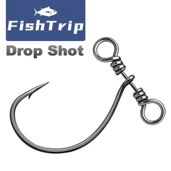 FishTrip 10 Uds gancho de tiro giratorio señuelo suave anzuelo de pesca para accesorios de pesca de lubina