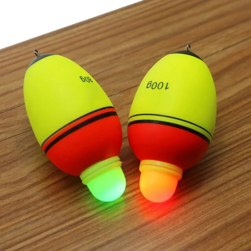 Luz nocturna óptica doble, flotador de pesca de mar luminoso electrónico Led, superficie pegada suave, flotadores de tapón de caña de deriva de tiro largo, 1 ud. - imagen 3