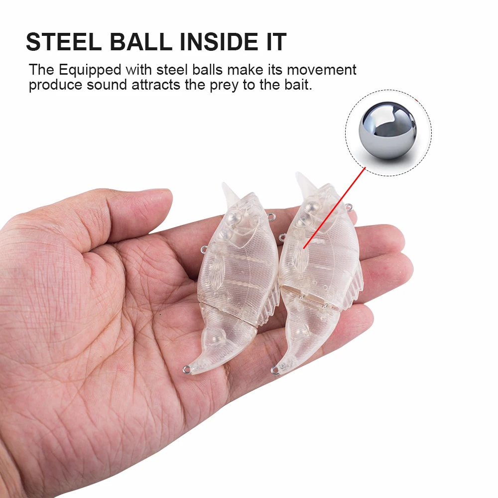 Hanlin-Señuelos de Pesca de 10/20 piezas, 7,8 cm/10,5g, sin pintar, flotantes, articulados, en blanco, aparejos Wobblers - imagen 4