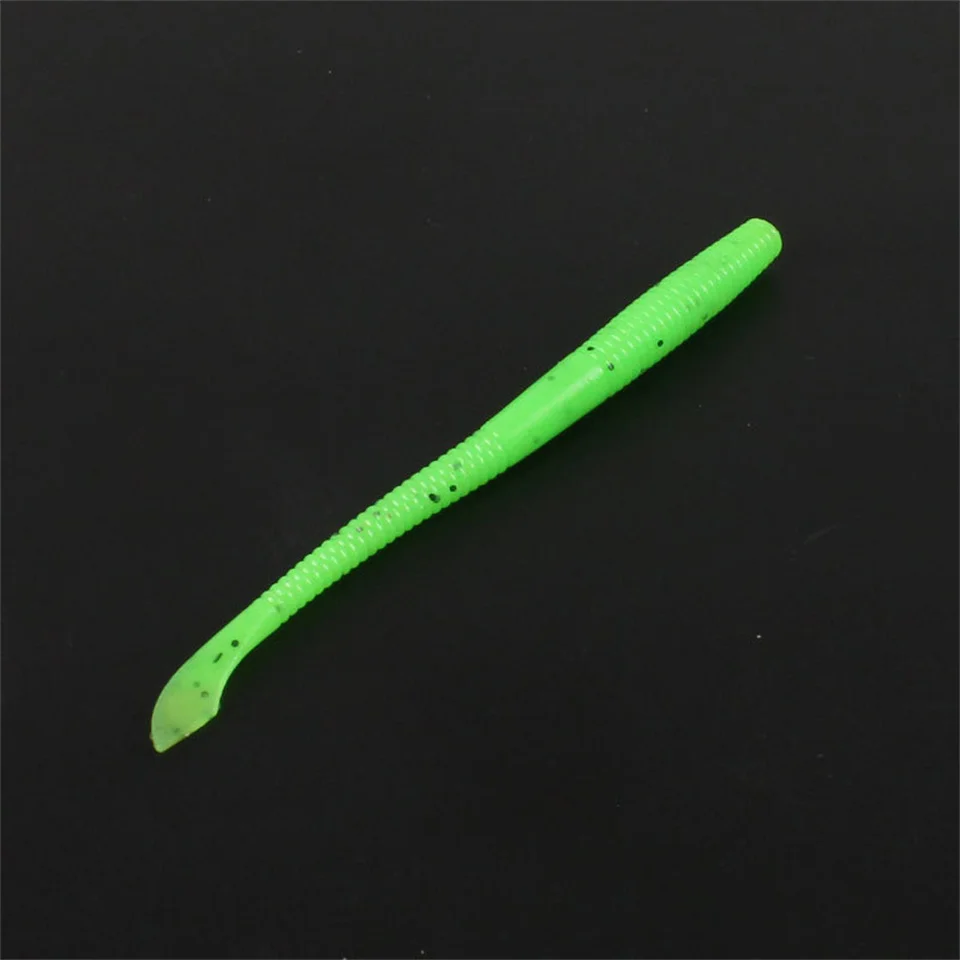 MUKUN-cebos blandos de gusano, señuelos de 100mm, 10 piezas, 2,3g, Crankbait, Pesca de trucha, Lucio, pez gato, Pesca Artificial - imagen 4