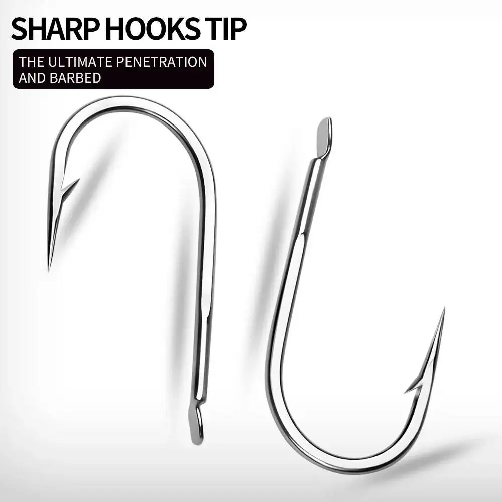 Anzuelos de Pesca de Acero con Alto Contenido de Carbono, Anzuelos Negros para Carpa Cruciana, con Púas, para Pesca en Roca, Pesca de Mesa, Pesca con Mosca, 20 Piezas - imagen 2
