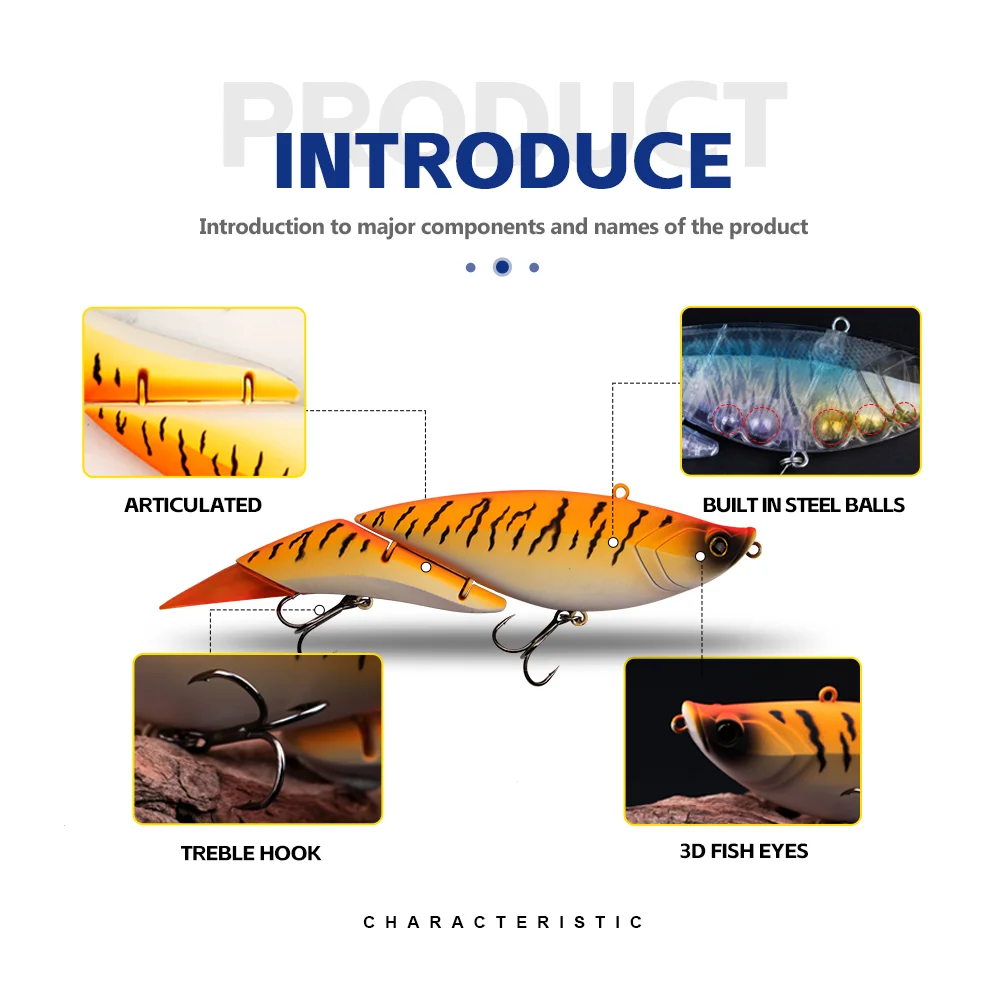 THORFORCE-cebos de natación grandes con vibración flotante, cebo de pesca articulado, Swimbait, cebo duro grande, señuelo de Lucio Flexible, 190MM black bass señuelos de pesca cebos duros señuelos de pesca en mar - imagen 3