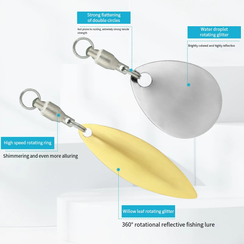 5 unids/lote señuelo DIY para Spinner cuchara señuelos ranas vibración reflectante hoja de acero inoxidable cucharas ruidosas accesorios de pesca - imagen 3