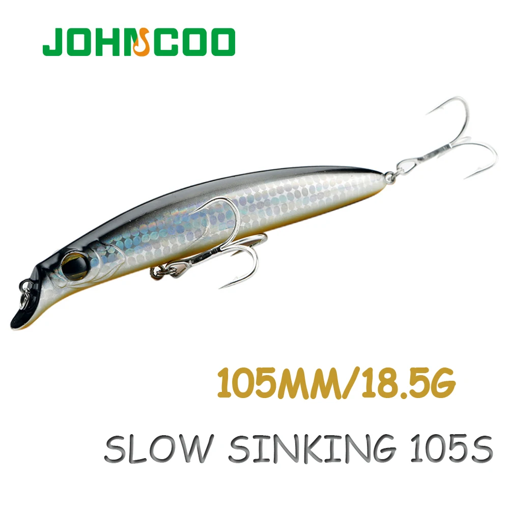 Cebo de pesca de 105mm y 18,5g, de hundimiento lento señuelo, bola de acero en el interior, Jerkbait, Minnow Wobbler, Lucio, aparejo - imagen 3