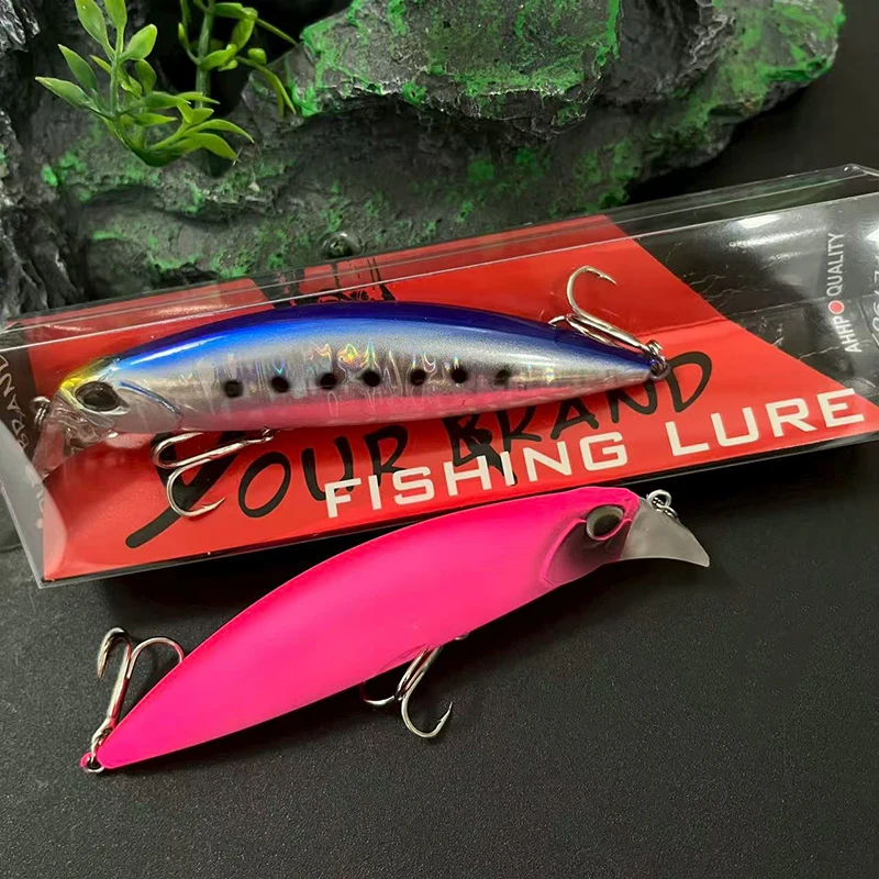 Cebos duros artificiales de pececillo que se hunden, 30g, 95mm, agua salada, lubina de fundición larga, Swimbait, andador de playa, señuelo de pesca pesado de alta calidad - imagen 3