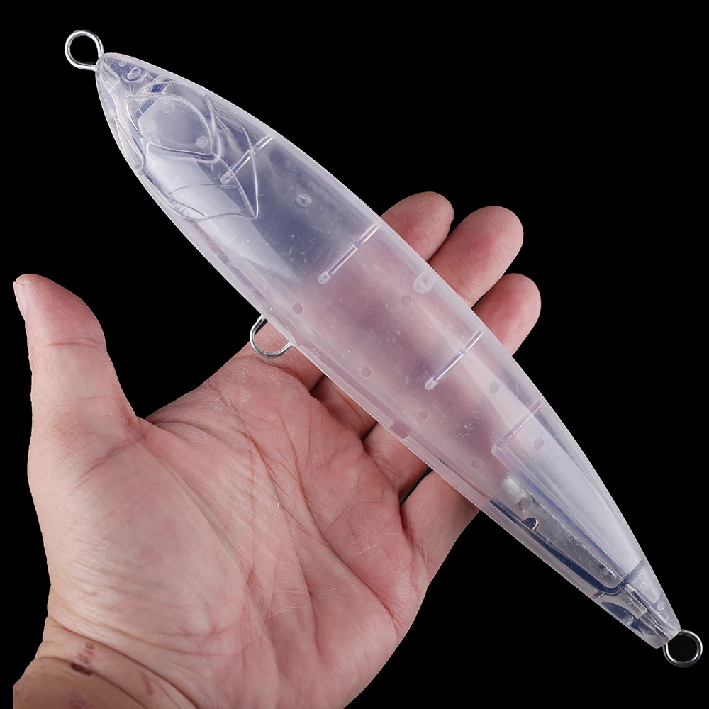 Chan’sHuang 3PCS Unpainted Blanks Bait 22cm 108g Tuna Shape Pencil Wire goes Through DIY Handmade Artificial Fishing Lure Model - imagen 5