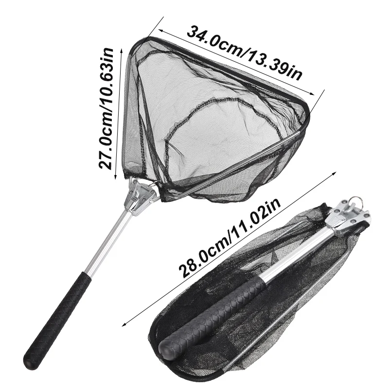 Red de Pesca plegable portátil, Material de aleación de aluminio, mango antideslizante, adecuado para aparejos de Pesca de agua dulce y salada - imagen 5