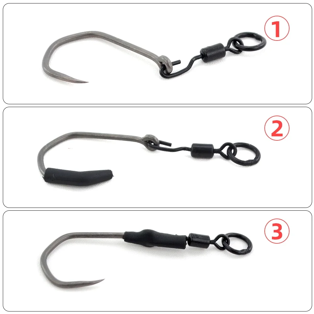 Hirisi-Cuentas de goma para anzuelo de pesca, accesorio giratorio de cambio rápido para pesca de carpa, antienredos, 10 unidades - imagen 4