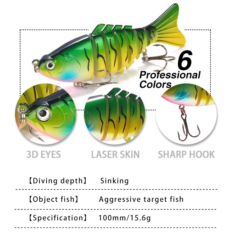 1 Uds Wobblers señuelo de pesca multisección Minnow 2-6 Isca articulado cebo duro Artificial Crankbait Trolling Bass Pike aparejos de perca - imagen 4