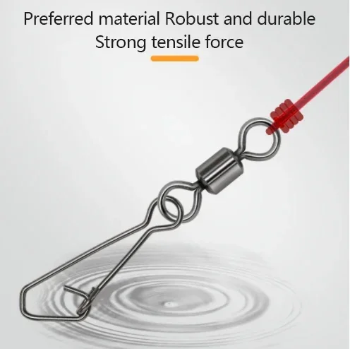 50 Uds conector de pesca barril giratorios Snap Rolling giratorio para anzuelo enlace pesca señuelo Accesorios - imagen 4