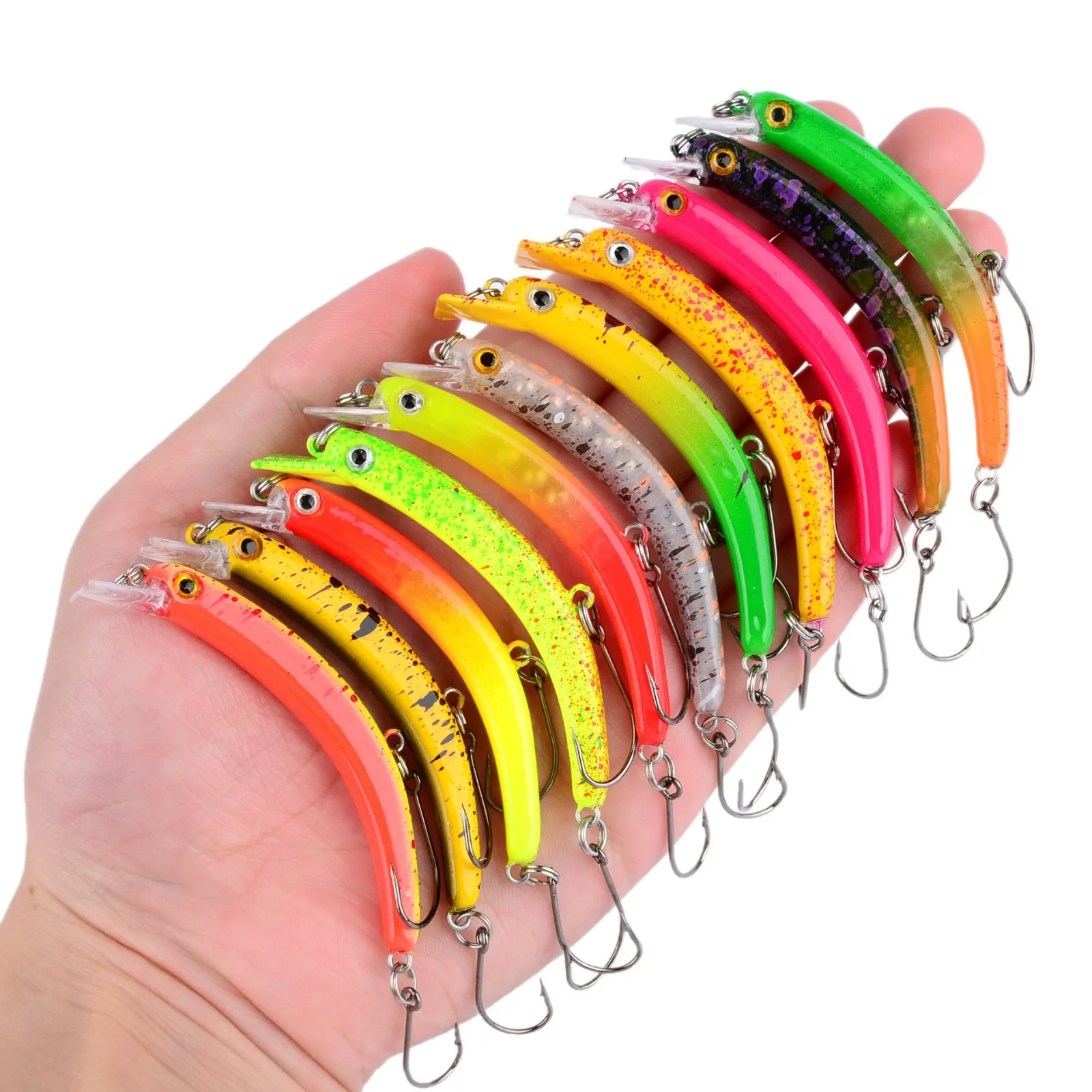1 Uds Mini Wobblers de pececillo de hundimiento lento anzuelos triangulares peces Popper aparejos de lubina Señuelos de pesca Crankbait cebo de plástico duro
