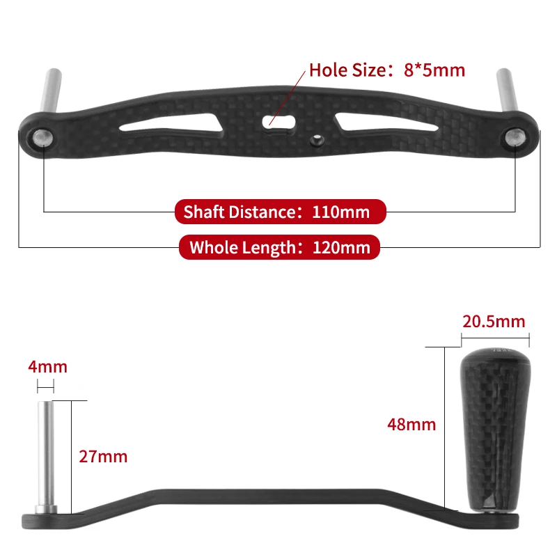 Mango Kawa Fibra Carbono para Carrete – Shimano/Daiwa/Abu - imagen 4