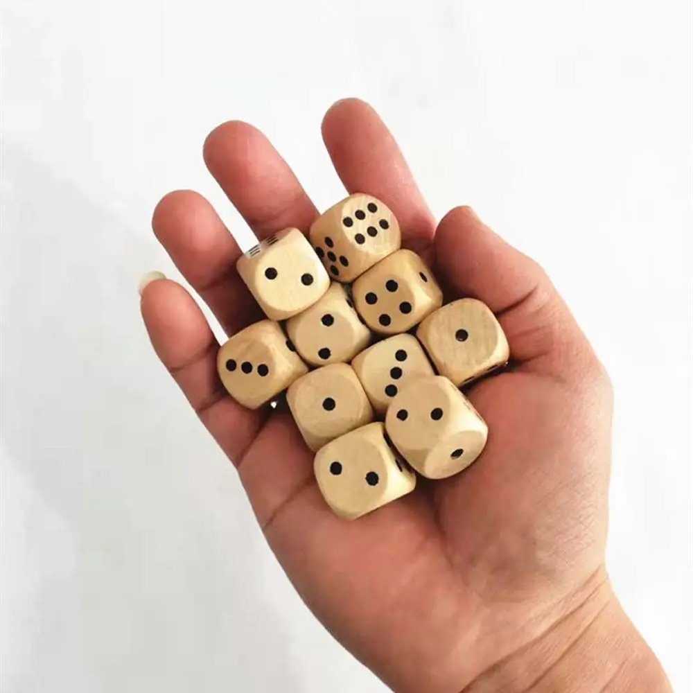 Juegos de fiesta familiar, juego de rompecabezas de 20mm, juguetes de esquina redonda, dados de punta cuadrada, dados de 6 caras, dados de madera D6 - imagen 2
