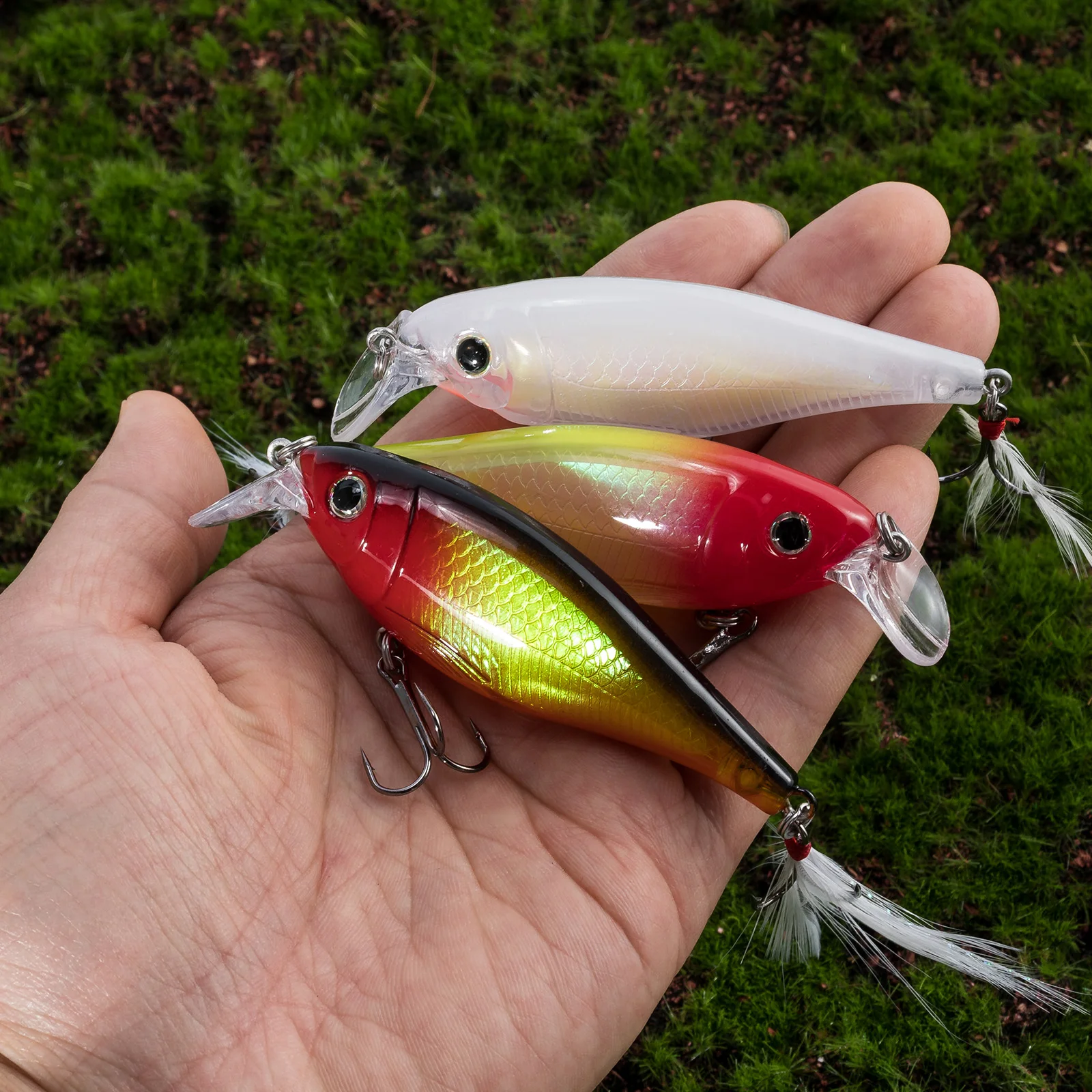 Dr.Fish-señuelo de pesca de 3 piezas, cebo duro de 13g, Crankbaits, juego de bolas de sonajero, Swimbait realista para trucha, lubina, Walleye - imagen 5
