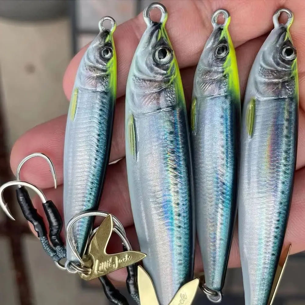 Plantilla de Metal 3D, señuelo de pesca de agua salada, arrastre largo, Jigging, cebo duro, cuchara, señuelos de caballa de agua salada para atún Mahi Marlin - imagen 2