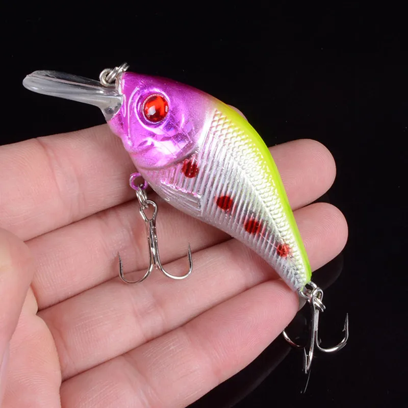 7,5 cm 10,2g señuelos duros pesca Minnow cebo anzuelos triples hundimiento Crankbait Wobblers aparejos de pesca ojos 3D - imagen 5