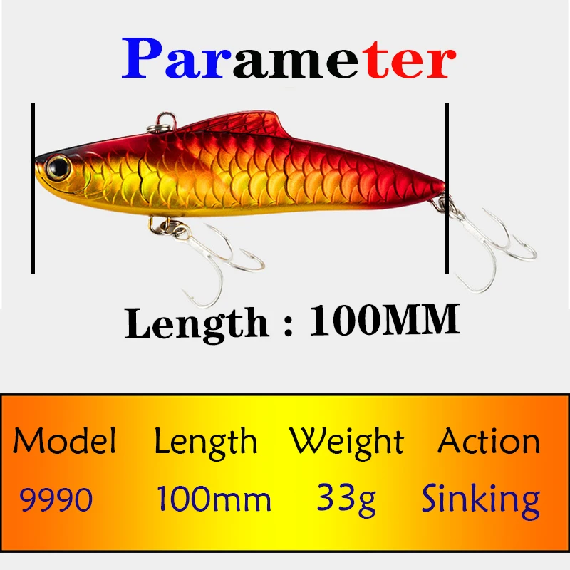 Señuelo de pesca Testar, 100mm, 33g, hoja de fundición, vibración UV, cebo suspendido, Wobblers, Lucio, hundimiento, agua salada, agua dulce, hielo de invierno - imagen 2