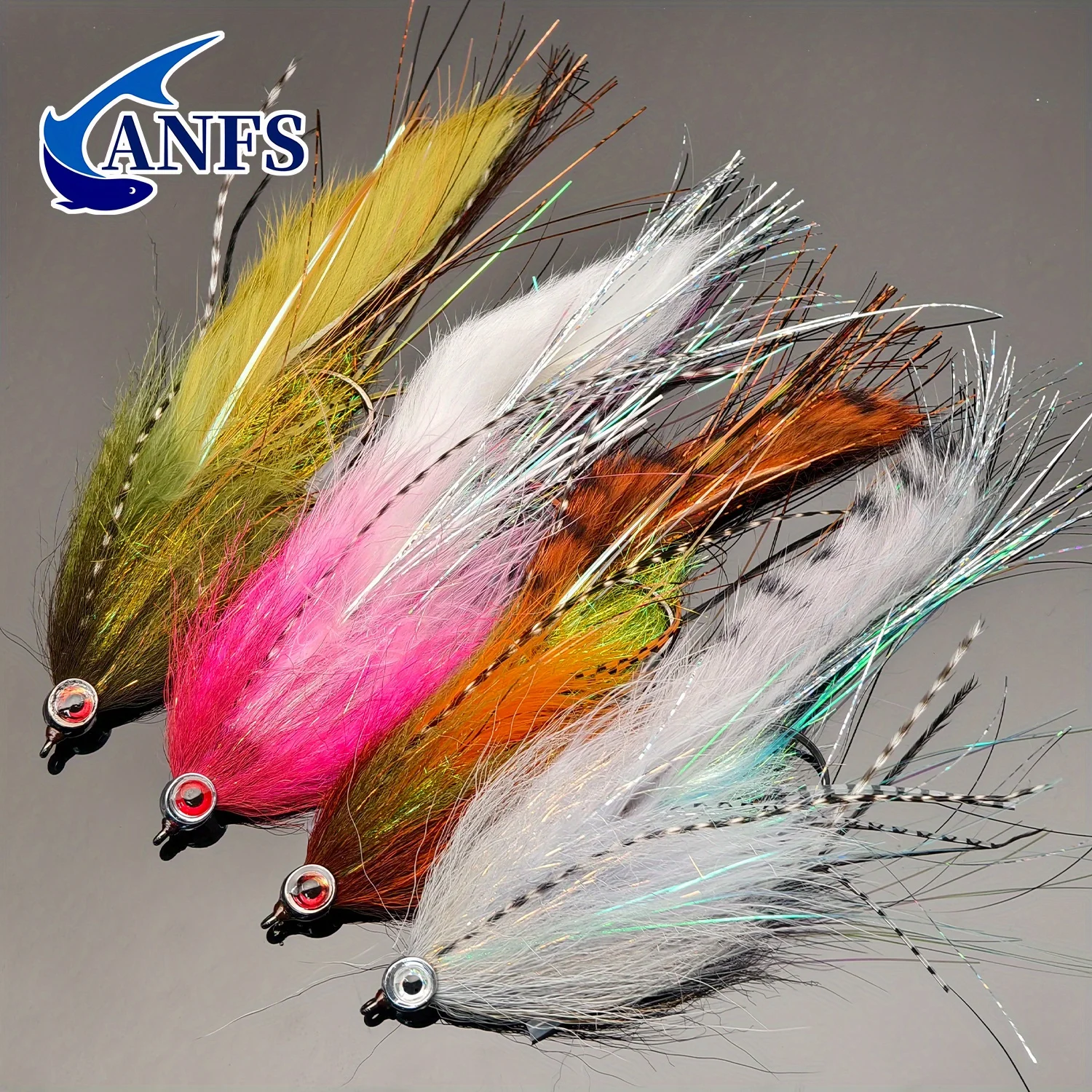 ANFS 1 señuelos de pesca con mosca premium, señuelo de mosca realista con serpentina de juego grande para salmón, lubina, trucha, regalo ideal para pescadores - imagen 3