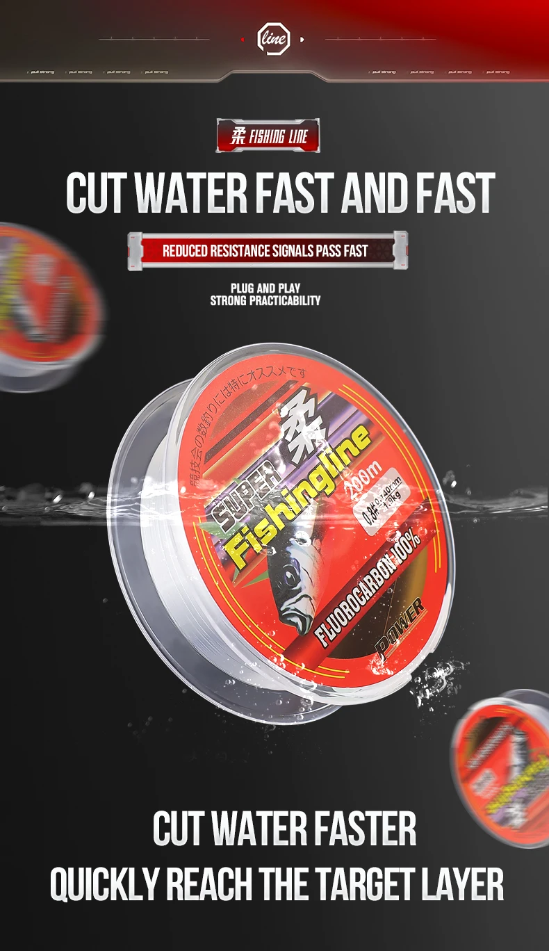 Corte el agua rápidamente y alcance la capa objetivo con nuestra línea de pesca de alto rendimiento