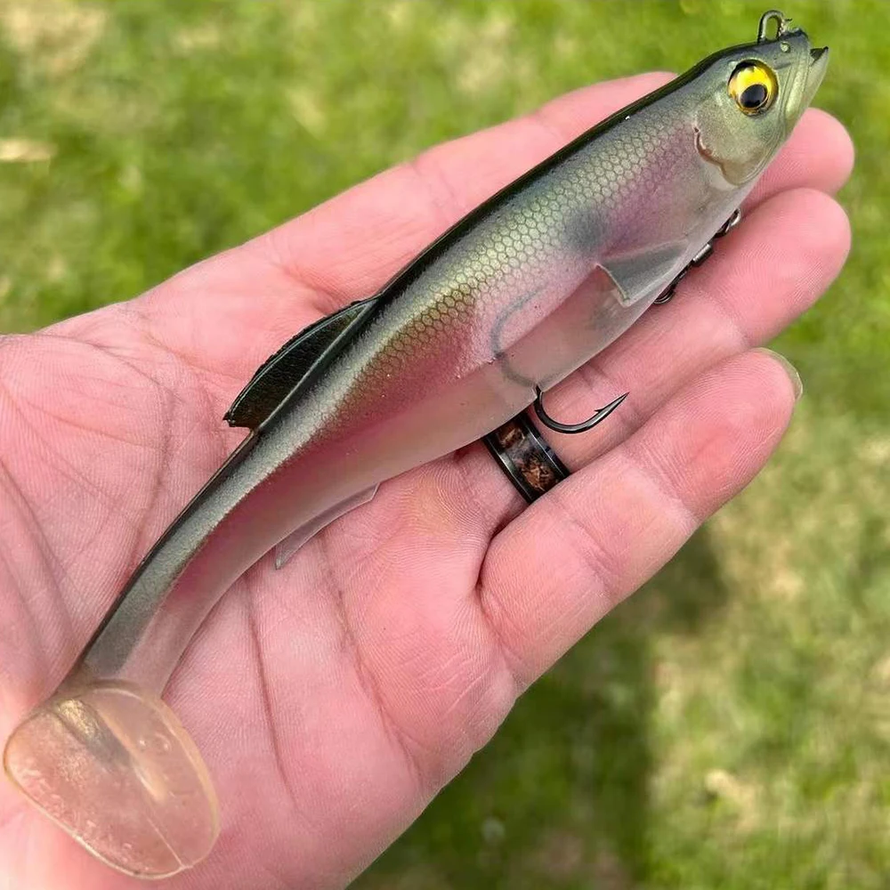Señuelos de pesca Shad Bait Zander Pike Swimbait 12,5 cm/21g cola de paleta señuelo de plástico suave realista con gancho de agua dulce salada - imagen 2