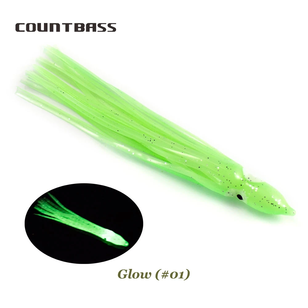 30 Uds faldas de calamar Trolling 6cm 8cm 10cm 12cm 15cm 16cm, 2,5 "3" 4 "5" 6 "7" señuelos de pulpo blando, cebos de pesca Hoochie, cola de atún - imagen 5