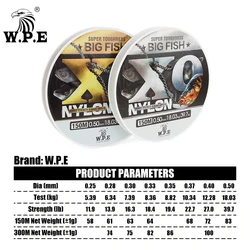 W.P.E X9 Sedal nailon para bacalao - Alta resistencia