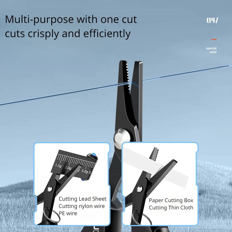 Tijeras pequeñas de pesca chapadas en titanio, pesca fuerte atada al caballo, línea de PE, piel de plomo, Mini tijeras de pesca multifuncionales especiales - imagen 4