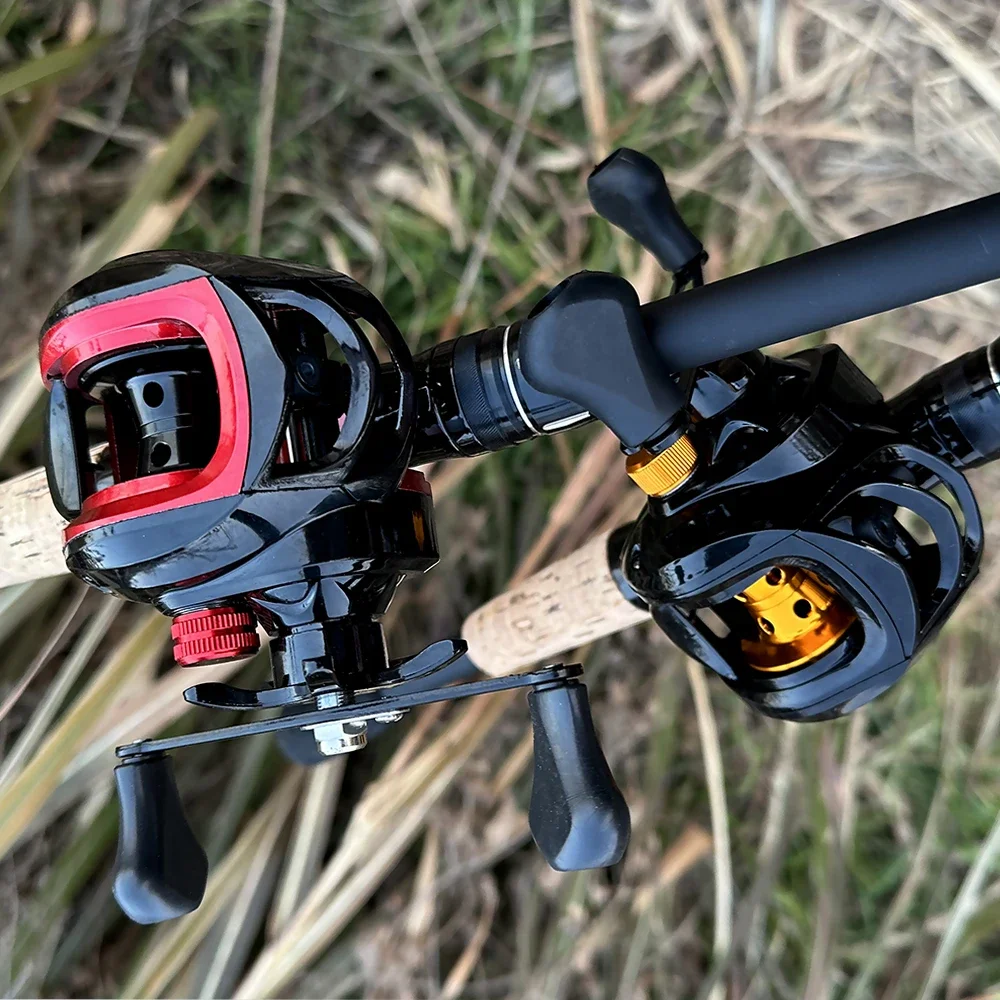 Carrete de pesca Baitcasting de arrastre máximo de 8KG, relación de engranaje 7,2: 1, freno magnético, carrete de pesca Baitcasting para pesca en agua dulce - imagen 5