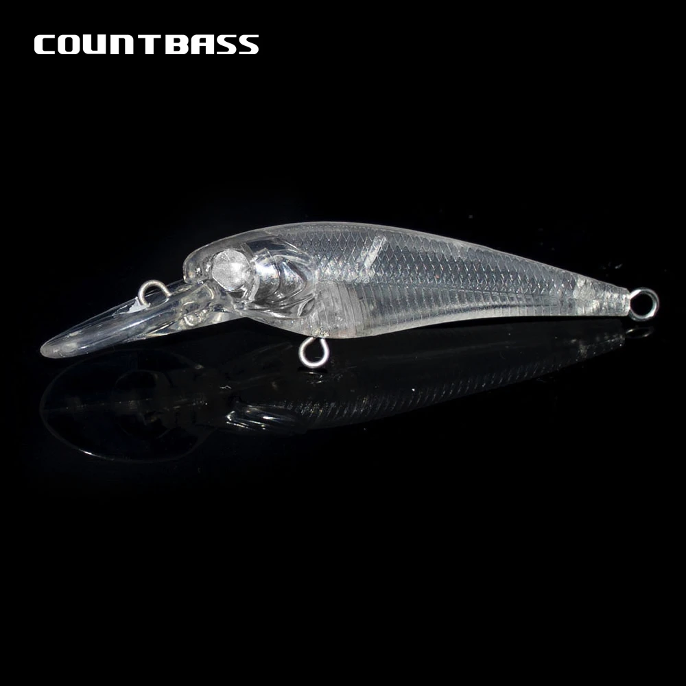 Countbass 10 cuerpos de señuelo en blanco, pececillo que se hunde 52 mm/2 "3 g/0,11 oz, cebo de pesca sin pintar, enchufe, sábalo, Wobblers