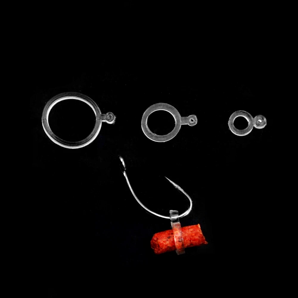 MNFT 600Pcs Carp Fishing Baitbands Transparent Elastic Fishing Boilie Pellet Bands Baits Bander/Holder/Stretcher Terminal Tackle - imagen 2