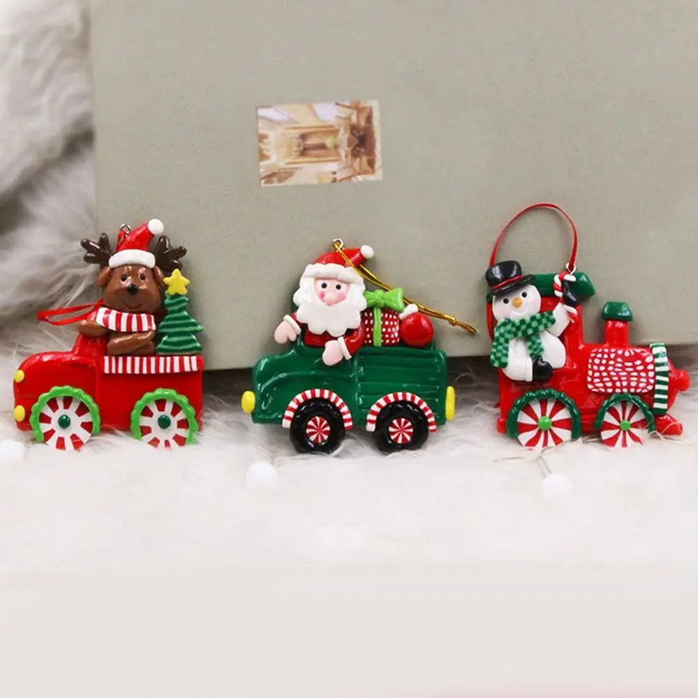 3 uds árbol de Navidad colgante de Papá Noel muñeco de nieve alce adorno de coche de Navidad para árbol de Navidad fiesta de vacaciones decoración del hogar - imagen 3