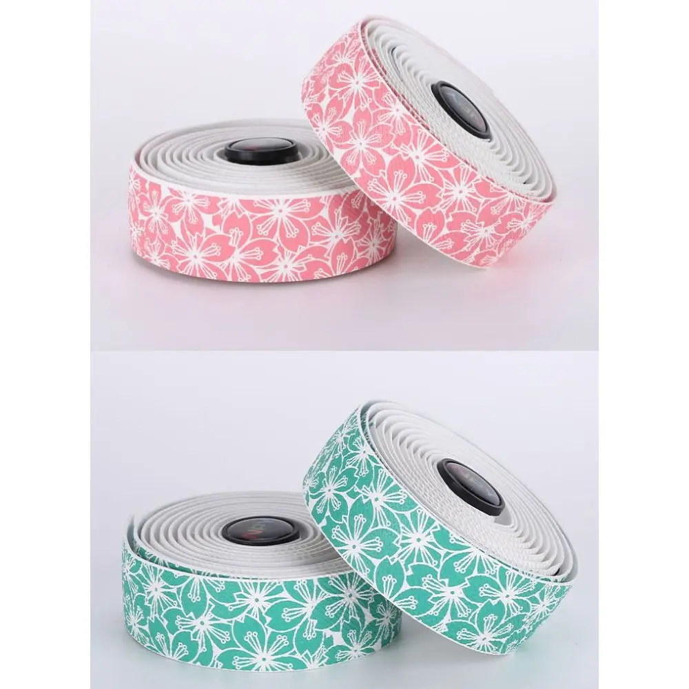 Cinta para manillar de bicicleta PU EVA Sakura, 6 colores, antideslizante, correas envolventes para manillar, absorción de golpes con 2 tapones - imagen 3