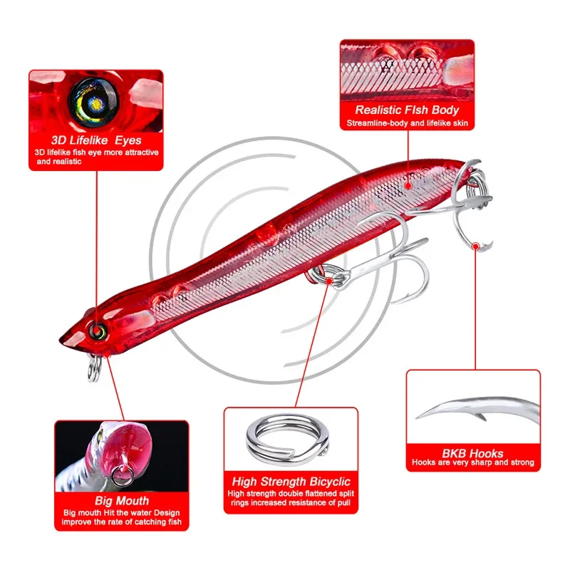 Señuelo de plástico biónico sumergido, cebo de 13.83.5mm, 6g, accesorios de pesca, configuración de tentación de agua dulce y salada con gancho - imagen 2