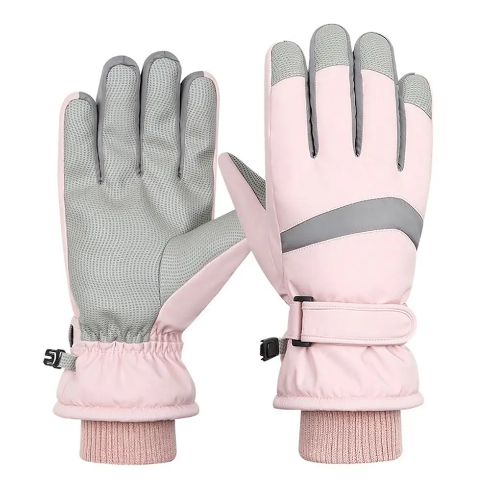 Guantes de lana ajustables para pantalla táctil, manoplas de conducción impermeables y cálidas, guantes de esquí antideslizantes a prueba de viento para hombres y mujeres - imagen 2