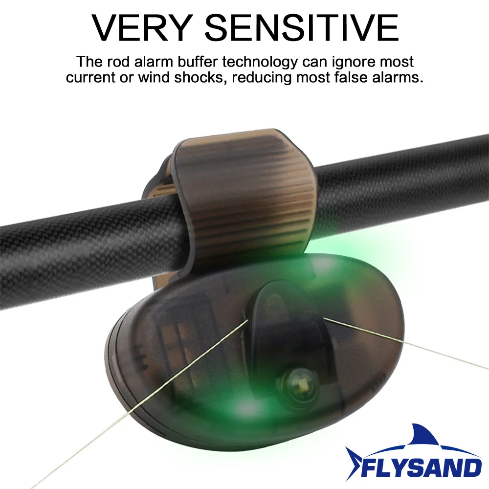FLYSAND alarma de mordida de pesca, Sensor de mordida de pesca, Indicador electrónico sensible, campana de alarma de mordida de carpa, alarma de caña de pescar nocturna LED - imagen 3