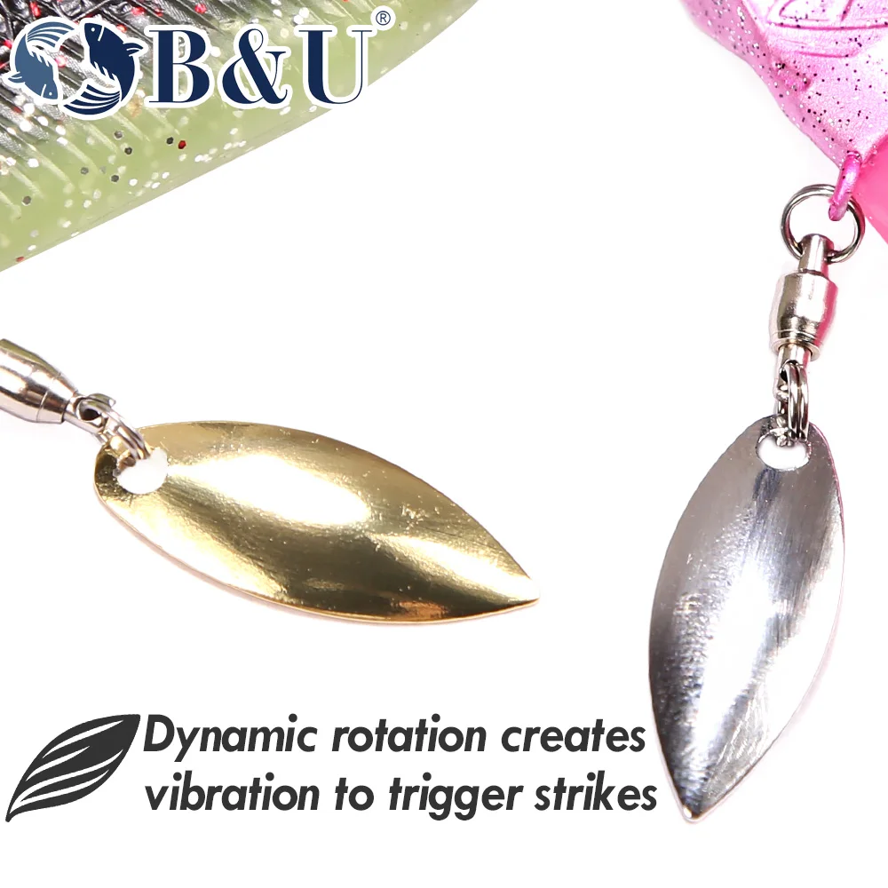 B & U-señuelo de pesca suave con cabeza de anzuelo giratorio, anzuelo triple, cebo Artificial para pececillo, equipo de aparejos de natación para lubina de agua salada - imagen 4