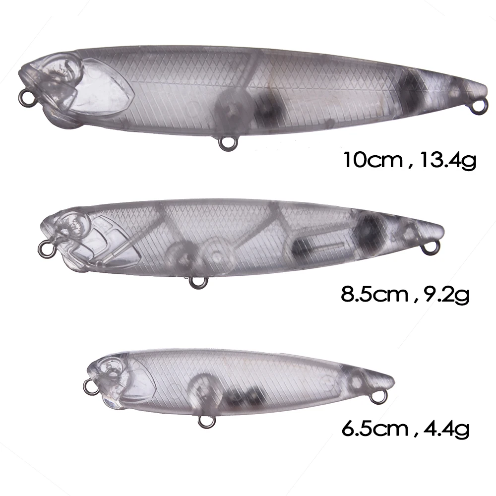 Chan'sHuang 20 piezas cebo en blanco sin pintar 65MM/85MM/10MM lápiz flotante caminar DIY hecho a mano aparejos de señuelo de pesca Artificial - imagen 3