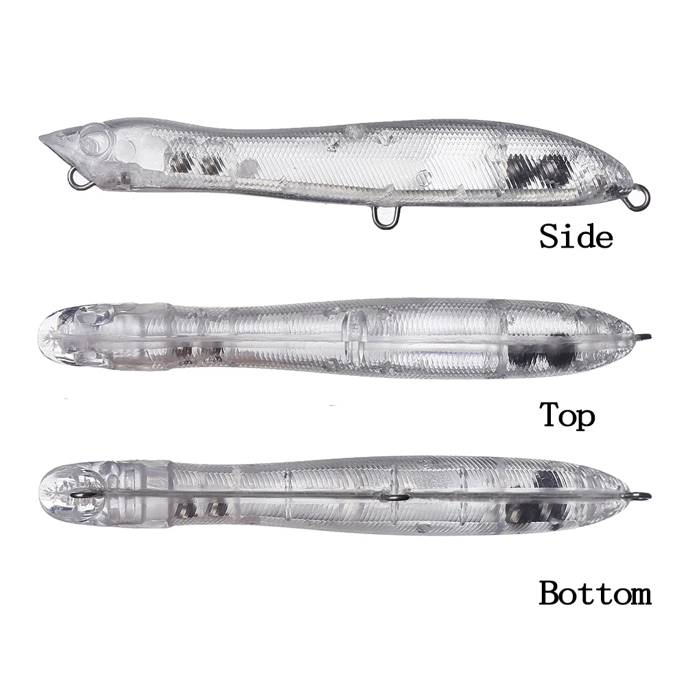 Chan'sHuang-Señuelos de Pesca artificiales, cebo en blanco sin pintar, sonajeros de superficie, serpiente Popper, perro que camina, bricolaje, hecho a mano, 20 piezas - imagen 3