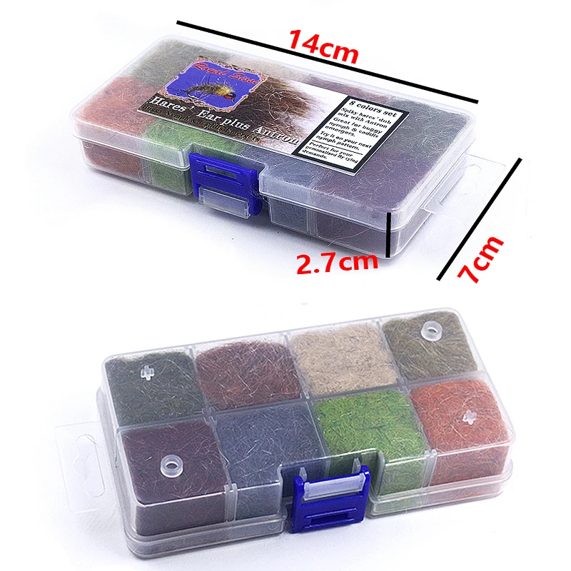 Dispensador de dobladillo de oreja de liebre Plus Antron dub buggy nymph dub, materiales de atado de pesca con mosca seca, caddis emerger, oferta, 8 colores - imagen 5