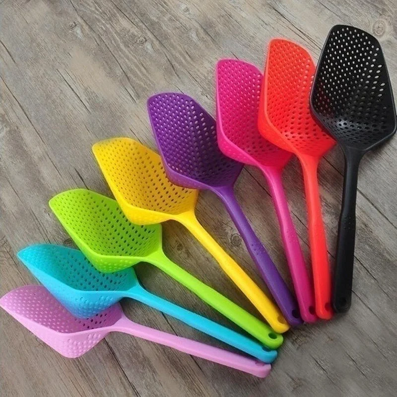 Palas de cocina creativas, colador de alimentos, cuchara de nailon, Gadgets de drenaje, colador grande, filtro de sopa, accesorios de cocina para el hogar - imagen 4