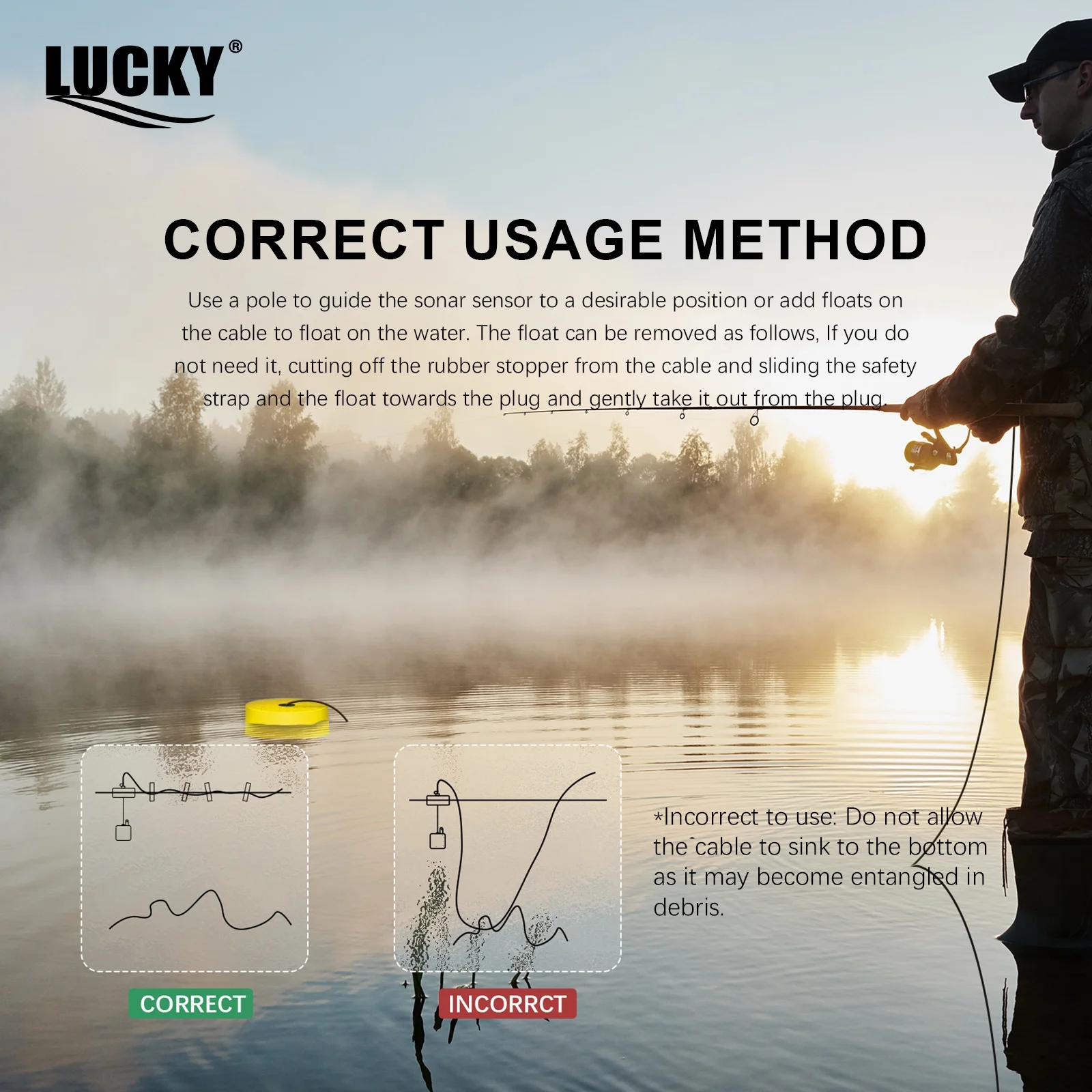 Lucky FF718D - Buscador de peces portátil con sonar dual - imagen 3