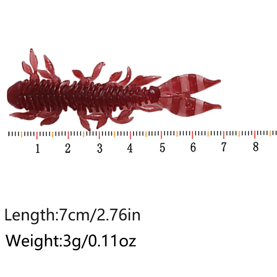 30 unids/caja de Señuelos de Pesca de carpa con camarones, cebos blandos con cola de doble hoja, Wobblers artificiales para lubina, Swimbait - imagen 4