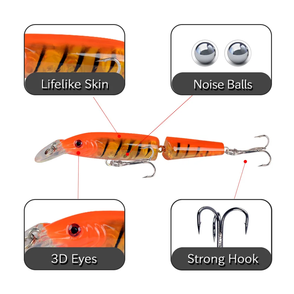 WHYY dos cebos duros de 9g/10,5 cm de largo, placa de lengua oscilante, simulación con anzuelo de púa, cebo Artificial Mino, herramienta de Pesca en el mar - imagen 3