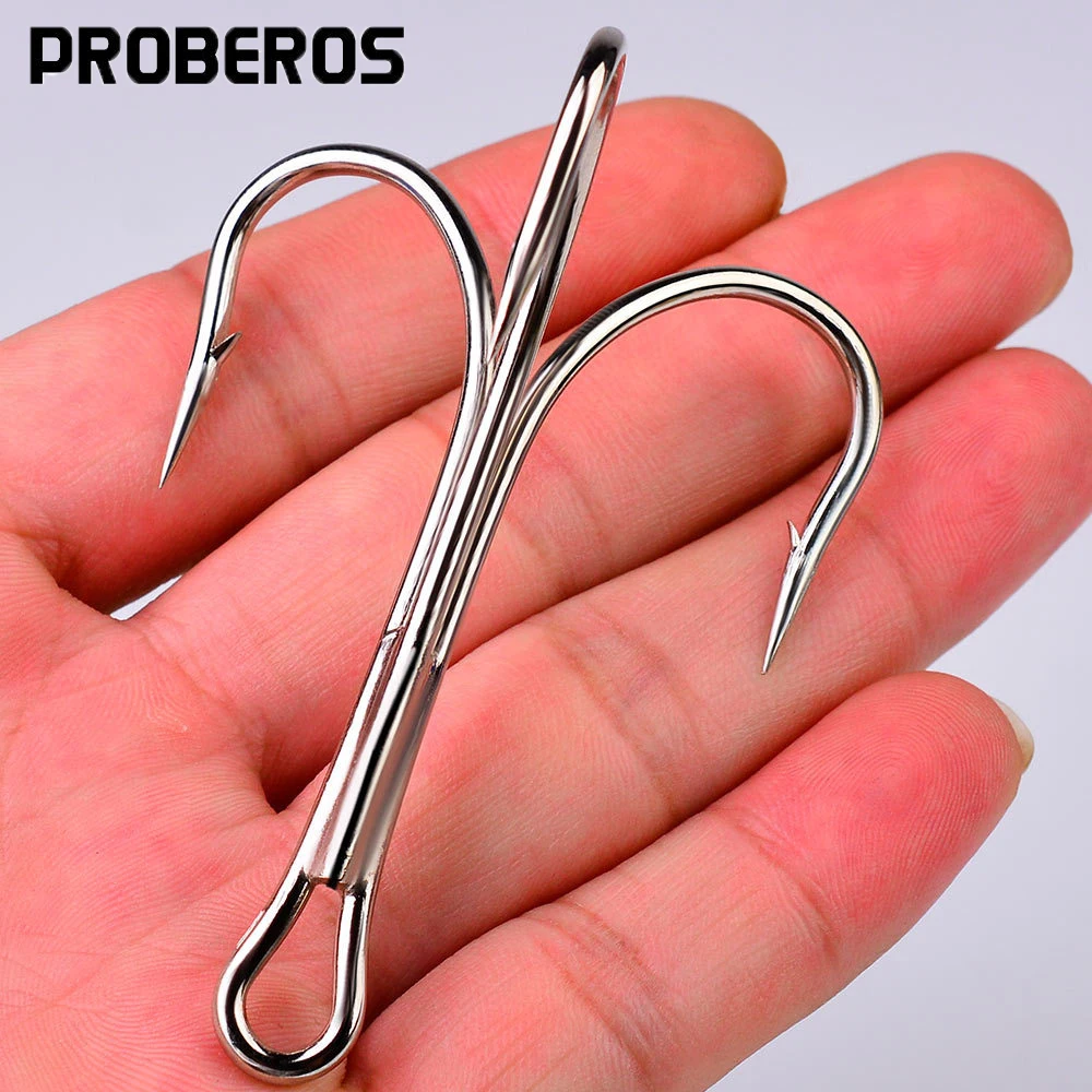 PROBEROS-anzuelo Trigeminal de tiburón supergrande, 10 piezas, cebo de atún fuerte 4X, anzuelo de pesca Extra grande, tamaño 6/0-10/0 #, para exteriores - imagen 2