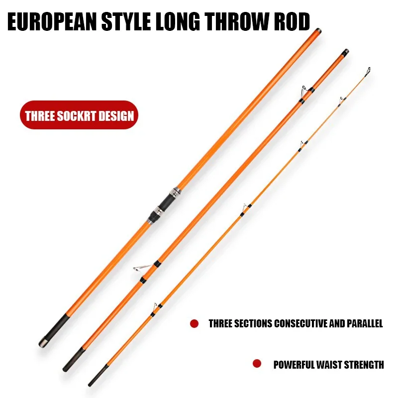 Caña de pescar para Surf, 3,3/3,6/3,9/4,2 M, 35kg, 80-350g, 20-60LB, caña giratoria para Surf de viaje, 3 piezas, caña de pescar de agua salada de carbono - imagen 5