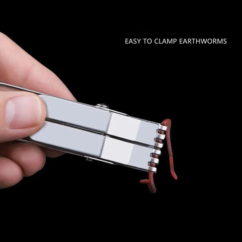 Abrazadera de gancho para engranaje de pesca, dispositivo de alimentación de gusano rojo e insecto, abrazadera de gusano vivo, acero inoxidable, equipo de pesca - imagen 4
