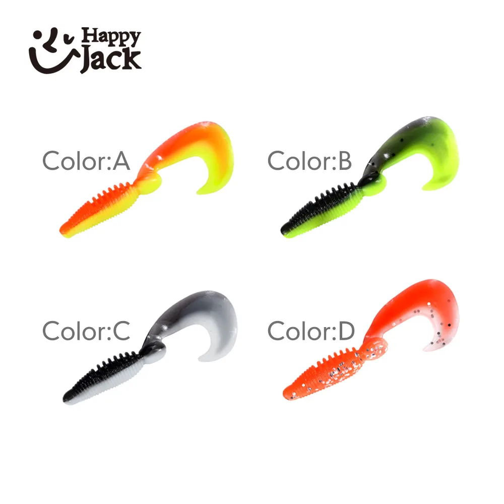HappyJack nuevo 15pcs5.5cm más vendidos Señuelos de Pesca Pesca de carpa cuerpo rizado Artificial cebo suave señuelo de lubina Isca - imagen 5