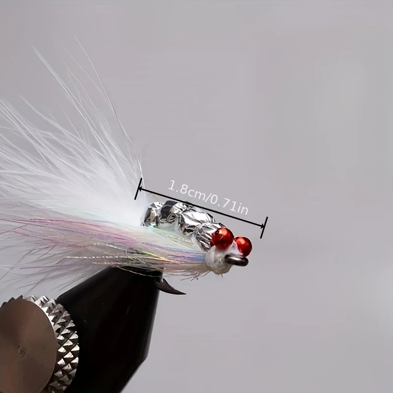 5 uds pesca con mosca tela de fibra suave de hielo Charlie señuelo boca curva perca mandarines cola roja señuelo gancho para el cabello - imagen 4